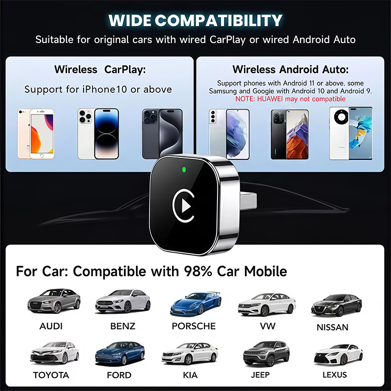 محول كاربلاي لاسلكي 2 في 1 سهل - مراجعة Quality Phone Accessories وسعره