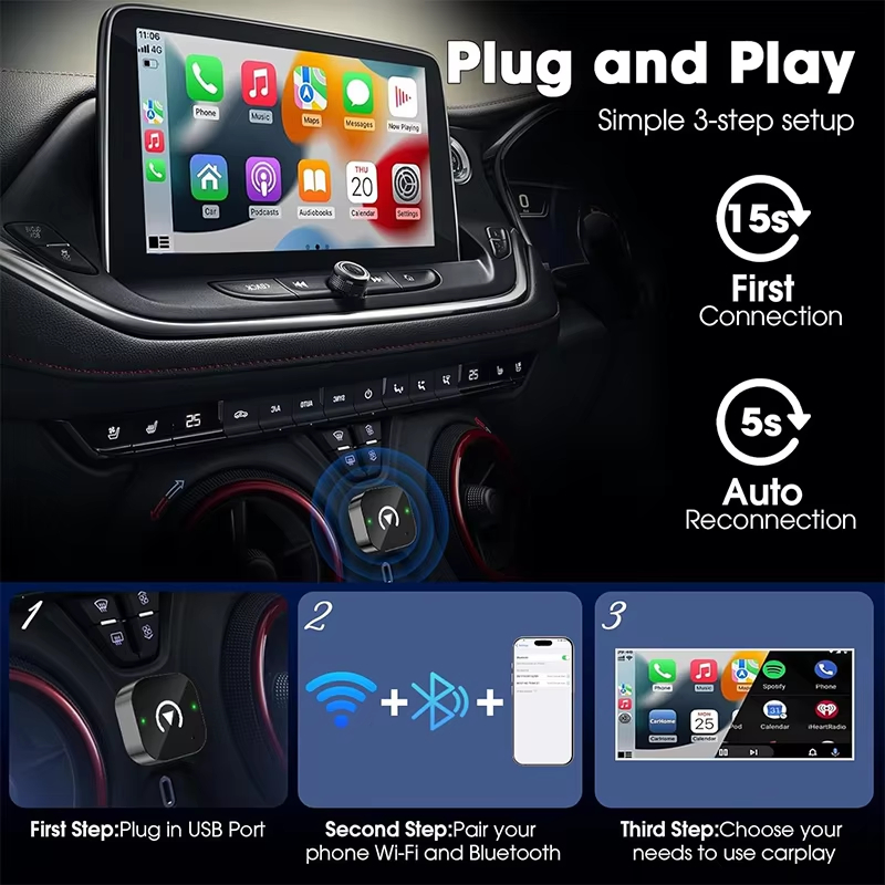 محول كاربلاي لاسلكي 2 في 1 سهل - مراجعة Quality Phone Accessories وسعره