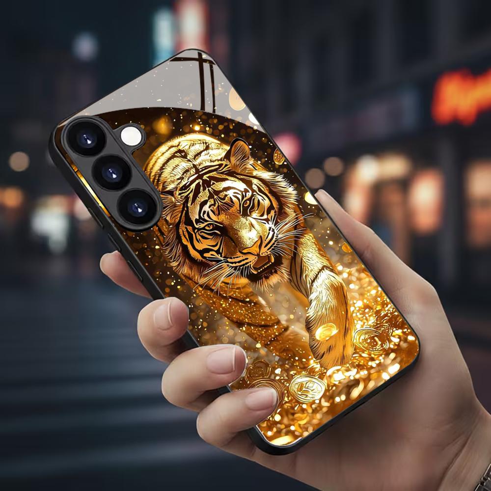 جراب هاتف زجاجي بنمط النمر لها - مراجعة Samsung Galaxy S25 وسعره